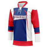 Custom Team Design White & Red Colors Design Sports Hockey Jersey HK00NYR040209