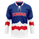 Custom Team Design Royal Blue & White Colors Design Sports Hockey Jersey HK00NYR061902