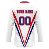 Custom Team Design White & Red Colors Design Sports Hockey Jersey HK00NYR070209