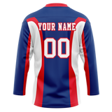 Custom Team Design Royal Blue & White Colors Design Sports Hockey Jersey HK00BB101902