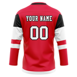 Custom Team Design Red & White Colors Design Sports Hockey Jersey HK00OS020902