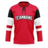 Custom Team Design Red & White Colors Design Sports Hockey Jersey HK00OS020902