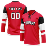 Custom Team Design Red & White Colors Design Sports Hockey Jersey HK00OS020902