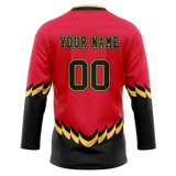 Custom Team Design Red & Black Colors Design Sports Hockey Jersey HK00CF030901