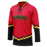 Custom Team Design Red & Black Colors Design Sports Hockey Jersey HK00OS030901