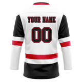 Custom Team Design White & Black Colors Design Sports Hockey Jersey HK00OS040201