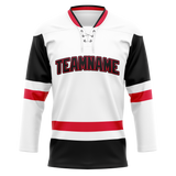 Custom Team Design White & Black Colors Design Sports Hockey Jersey HK00CF040201