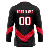 Custom Team Design Black & Red Colors Design Sports Hockey Jersey HK00OS060109