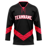 Custom Team Design Black & Red Colors Design Sports Hockey Jersey HK00OS060109