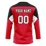 Custom Team Design Red & Black Colors Design Sports Hockey Jersey HK00CF090901