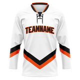 Custom Team Design White & Black Colors Design Sports Hockey Jersey HK00CH010201