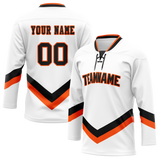 Custom Team Design White & Black Colors Design Sports Hockey Jersey