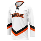 Custom Team Design White & Black Colors Design Sports Hockey Jersey HK00CH010201