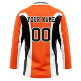 Custom Team Design Orange & Black Colors Design Sports Hockey Jersey HK00PF021001