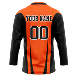 Custom Team Design Orange & Black Colors Design Sports Hockey Jersey HK00PF031001