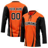 Custom Team Design Orange & Black Colors Design Sports Hockey Jersey