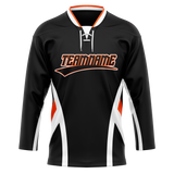 Custom Team Design Black & White Colors Design Sports Hockey Jersey HK00CH040102