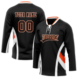 Custom Team Design Black & White Colors Design Sports Hockey Jersey HK00CH040102