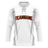 Custom Team Design White & Silver Colors Design Sports Hockey Jersey HK00PF050204