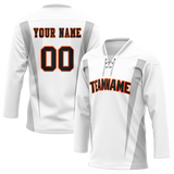 Custom Team Design White & Silver Colors Design Sports Hockey Jersey HK00PF050204