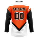 Custom Team Design Orange & White Colors Design Sports Hockey Jersey HK00PF061002