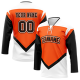 Custom Team Design Orange & White Colors Design Sports Hockey Jersey