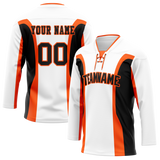 Custom Team Design White & Black Colors Design Sports Hockey Jersey