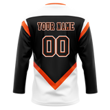 Custom Team Design Black & White Colors Design Sports Hockey Jersey HK00PF080102