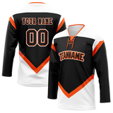 Custom Team Design Black & White Colors Design Sports Hockey Jersey HK00CH080102