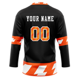 Custom Team Design Black & Orange Colors Design Sports Hockey Jersey HK00CH100110