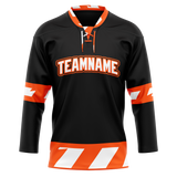 Custom Team Design Black & Orange Colors Design Sports Hockey Jersey HK00CH100110