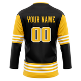 Custom Team Design Black & Yellow Colors Design Sports Hockey Jersey HK00PP010112