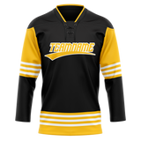 Custom Team Design Black & Yellow Colors Design Sports Hockey Jersey HK00TBL010112