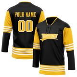 Custom Team Design Black & Yellow Colors Design Sports Hockey Jersey