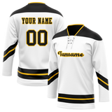 Custom Team Design White & Black Colors Design Sports Hockey Jersey