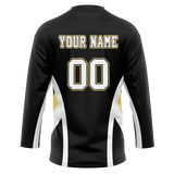 Custom Team Design Black & White Colors Design Sports Hockey Jersey HK00PP030102