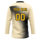 Custom Team Design Cream & Black Colors Design Sports Hockey Jersey HK00PP040501