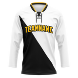 Custom Team Design White & Black Colors Design Sports Hockey Jersey HK00TBL050201