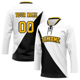 Custom Team Design White & Black Colors Design Sports Hockey Jersey HK00TBL050201