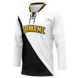 Custom Team Design White & Black Colors Design Sports Hockey Jersey HK00TBL050201