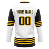 Custom Team Design White & Black Colors Design Sports Hockey Jersey HK00TBL060201