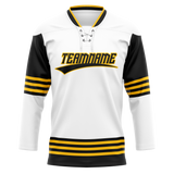 Custom Team Design White & Black Colors Design Sports Hockey Jersey HK00TBL060201