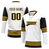 Custom Team Design White & Black Colors Design Sports Hockey Jersey HK00TBL060201