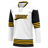 Custom Team Design White & Black Colors Design Sports Hockey Jersey HK00TBL060201