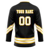 Custom Team Design Black & Yellow Colors Design Sports Hockey Jersey HK00PP070112