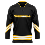 Custom Team Design Black & Yellow Colors Design Sports Hockey Jersey HK00PP070112