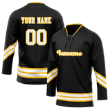 Custom Team Design Black & Yellow Colors Design Sports Hockey Jersey HK00PP070112