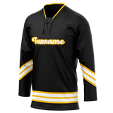 Custom Team Design Black & Yellow Colors Design Sports Hockey Jersey HK00PP070112