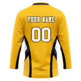 Custom Team Design Yellow & Black Colors Design Sports Hockey Jersey HK00TBL081201