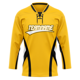 Custom Team Design Yellow & Black Colors Design Sports Hockey Jersey HK00PP081201